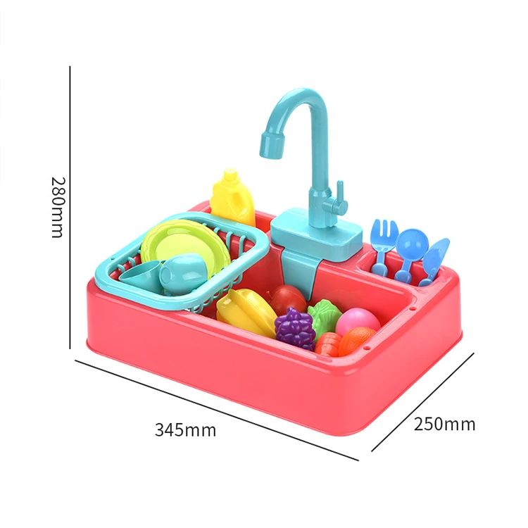 Wholesale Simulated Electric Kitchen Sink Toys for Role Playing Children's Educational Fruit & Vegetable Washing for Girls