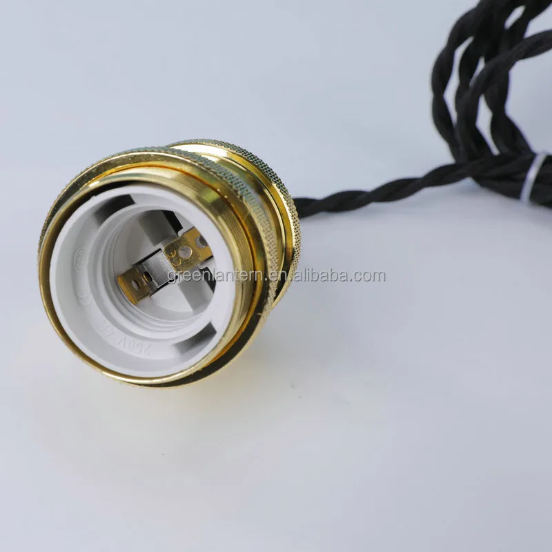Vintage E27 Base Socket Lamp Holder Braided Twisted Rope Indoor Lamp ...