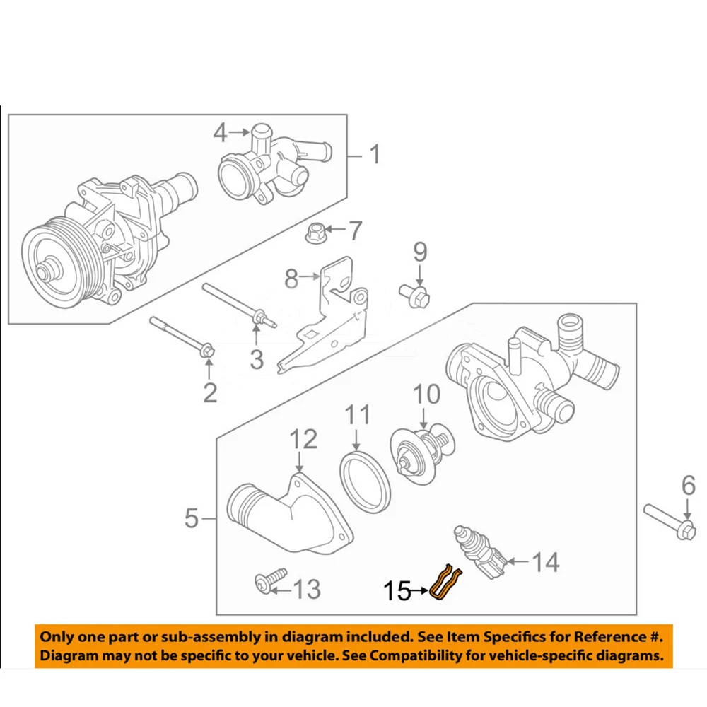9XG03355X3 W703355S303 Coolant Thermostat Upper Sensor Retainer for Fo... — 3