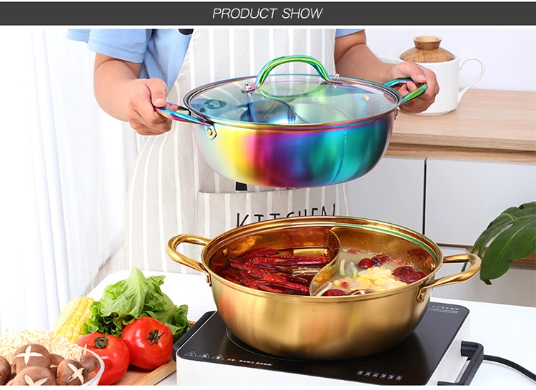 Stainless Steel Hot Pot Double Pot With Divider Twin Divided Shabu Pot Buy Hot Pot Twin