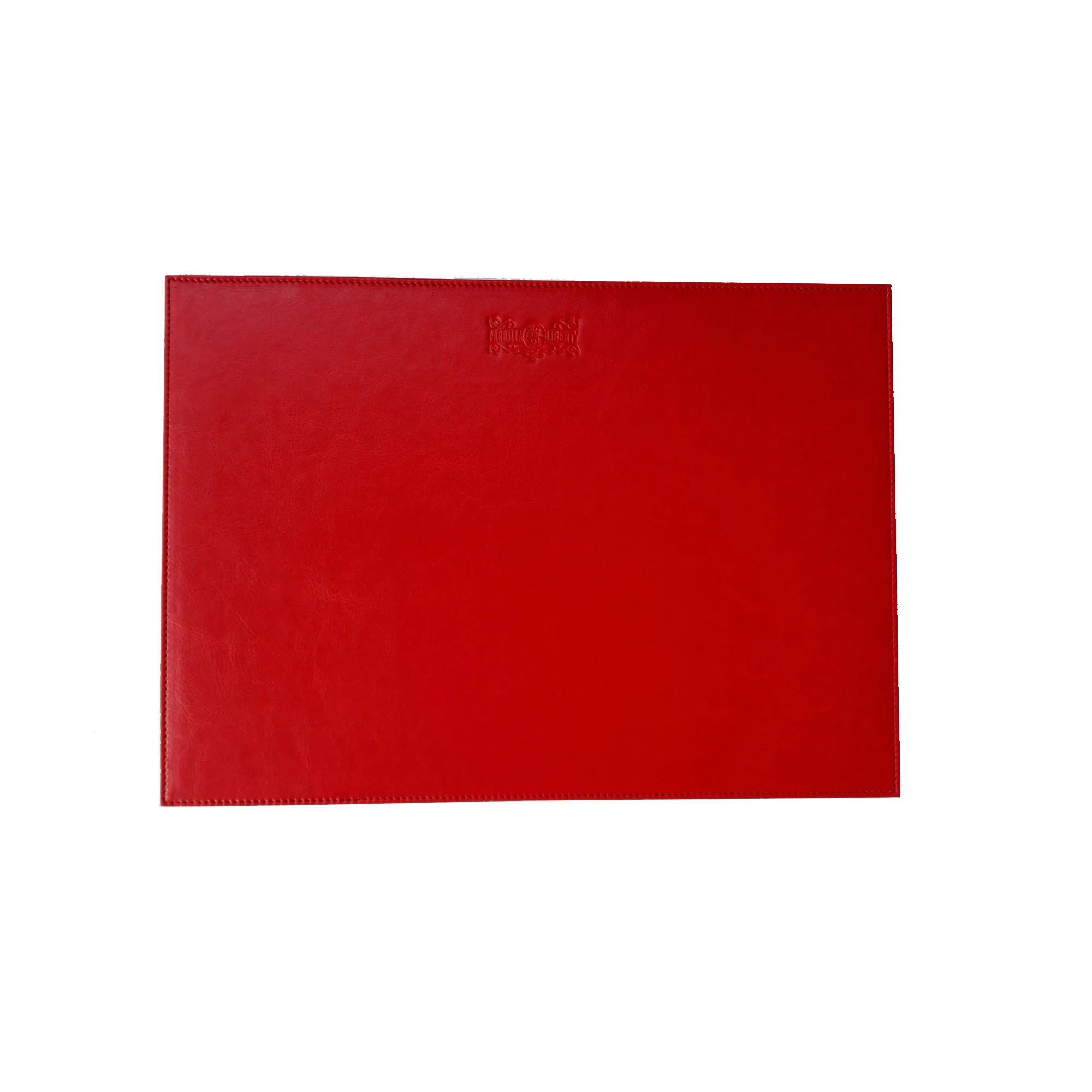 Custom Durable 14x10 Inch Insulated Red PU Leather Dining Table Placemat  for Restaurant with Wipeable