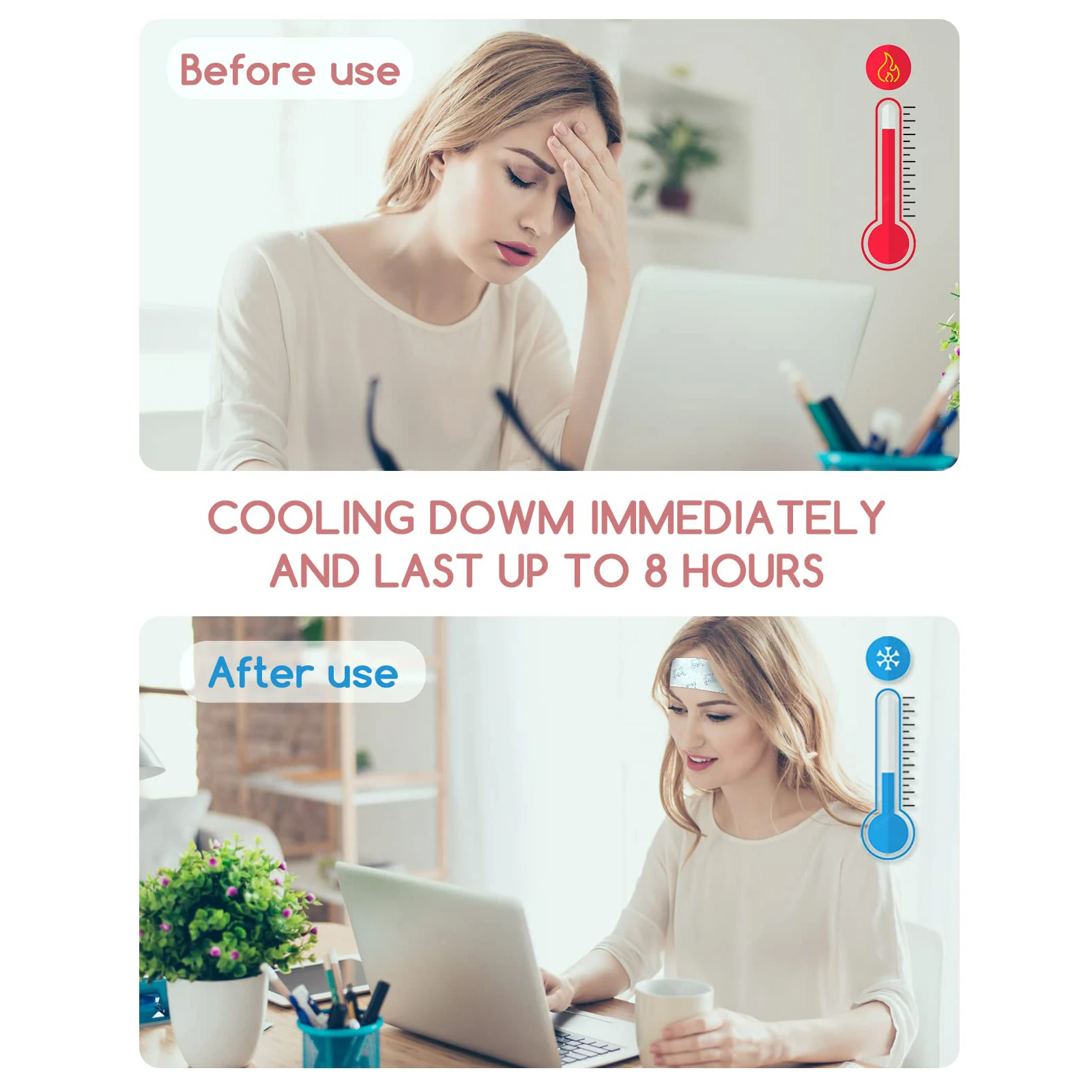 Cooling Patch Patches Discomfort Temperature Reducing Gel Cooling Patch for Fever