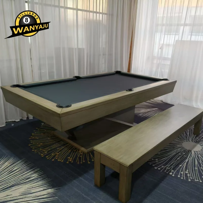 2025 Factory Custom Luxury Billiards Table 8ft 9ft Pool Table Oak Modern 3 in 1 Dinning Top and Tennis Top for Modern Home