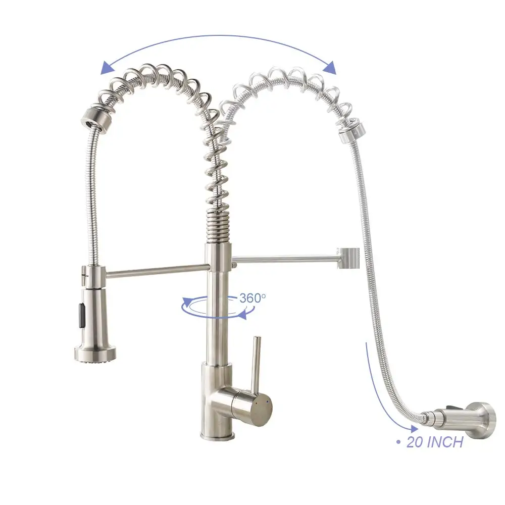 American Single-Handle Gooseneck Kitchen Sink Faucet Deck Mounted Single Hole Installation
