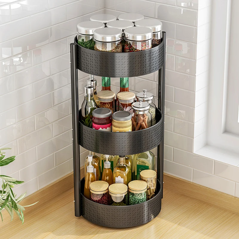 Kitchen Spice Jar Bottle Rack Multifunction Rotating Spice Storage