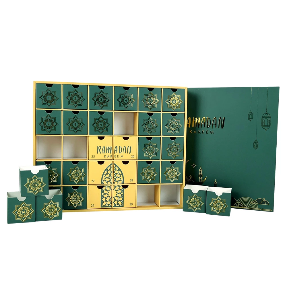 Empty Ramadan Advent Calendar with Drawers 2025 Ramadan Decorations Boxes Eid Coutdown Calendar Fillable Ramadan Gift Box