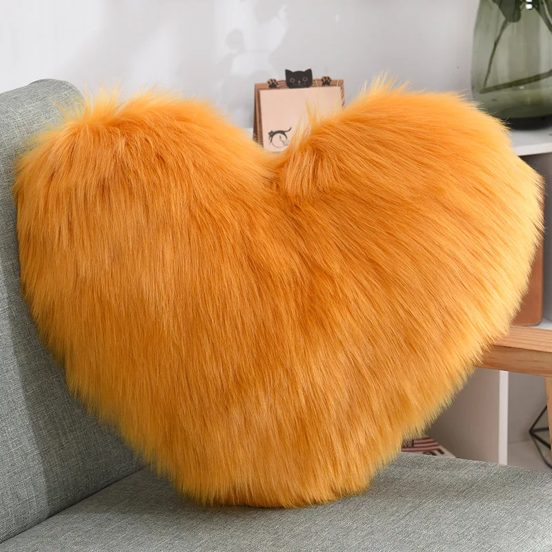 Aoyatex creative heart-shaped plush throw pillow cushion Cushion with core sofa waist cushion office seat wool pillow supplier