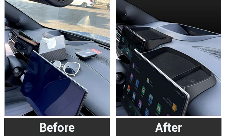 Auto Interior Parts ABS Flocking Console Dashboard Organizer Navigation Screen rear Storage Box For BYD Seal Accessory 2023 manufacture