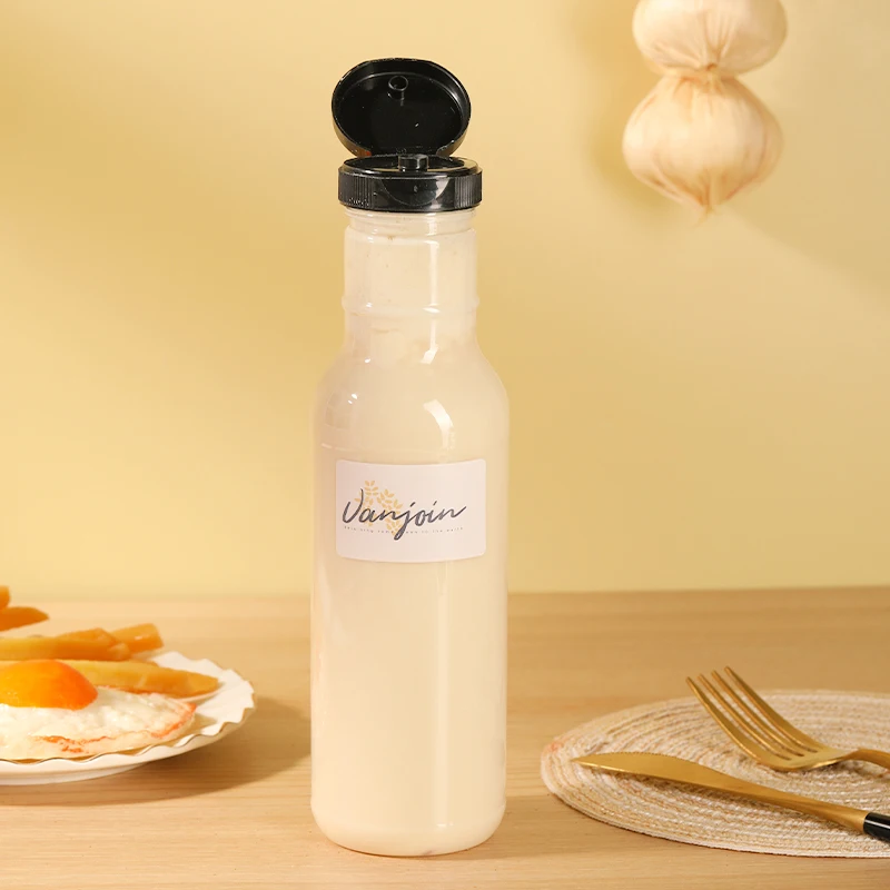12oz upside down ポリエチレン ケチャップボトル フリップトップ蓋付き