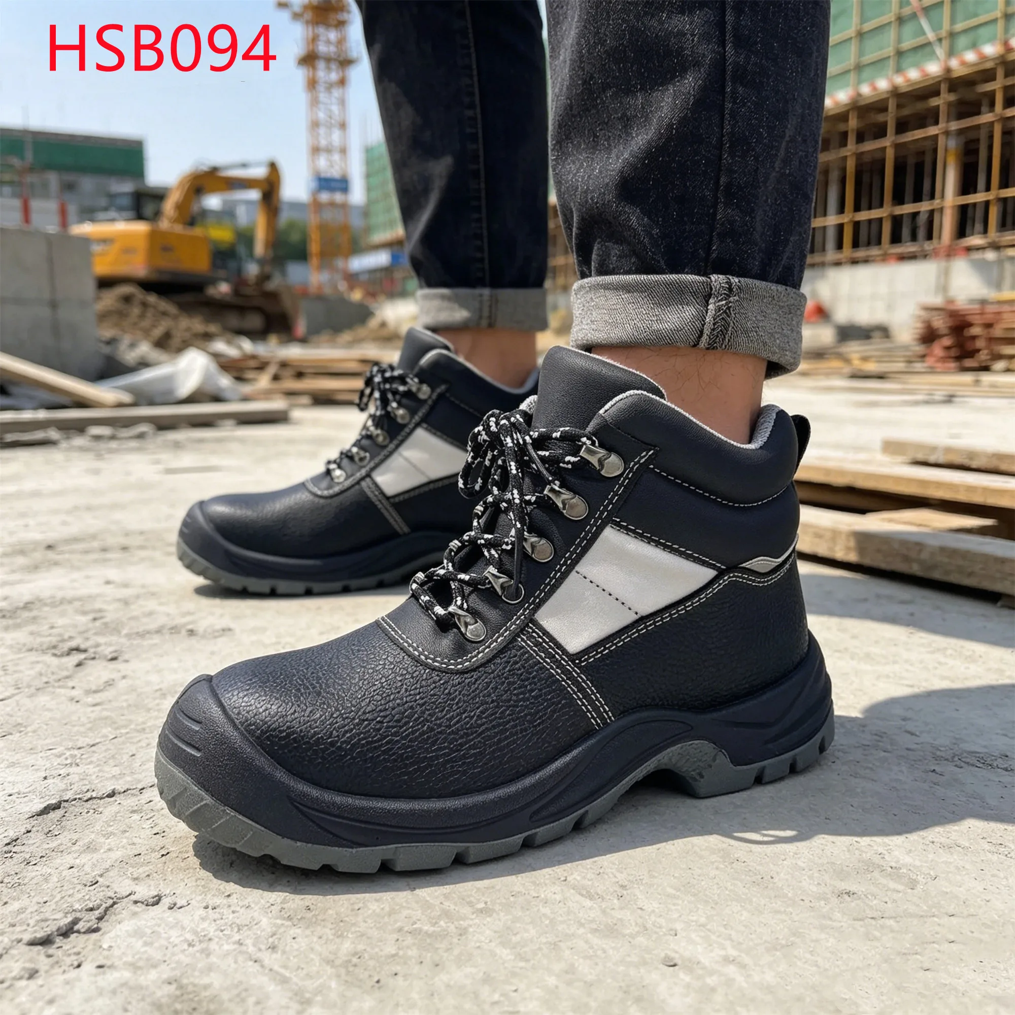 LXG,Yacht Shipyard Maintenance New Labor Safety Boots Warehouse Staff Night Work Security Footwear with Reflective Trim HSB094