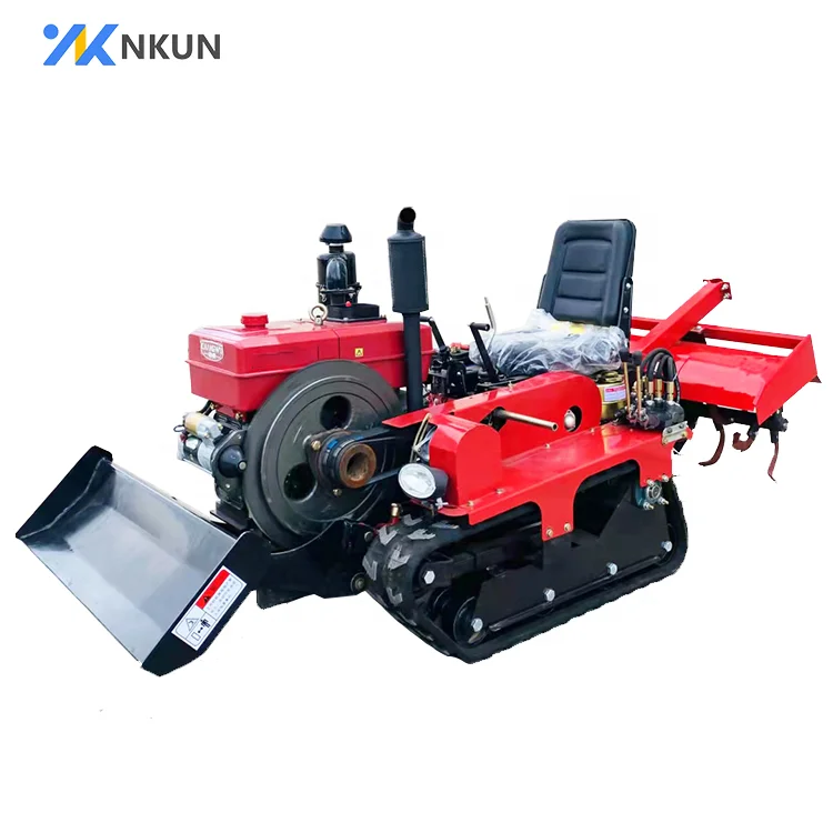 25HP Crawler Mini Tractor With Tractor Rotary Tiller and Dozer Rubber Tracks Crawler Tractor for Sale