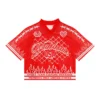 Magliette rosse da football americano