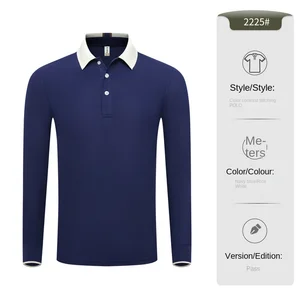 New Catering Lapel Long Sleeve T-shirt Solid Anti-pilling Custom Printed logo Autumn Winter Baking Milk Tea Cake Shop Waiter