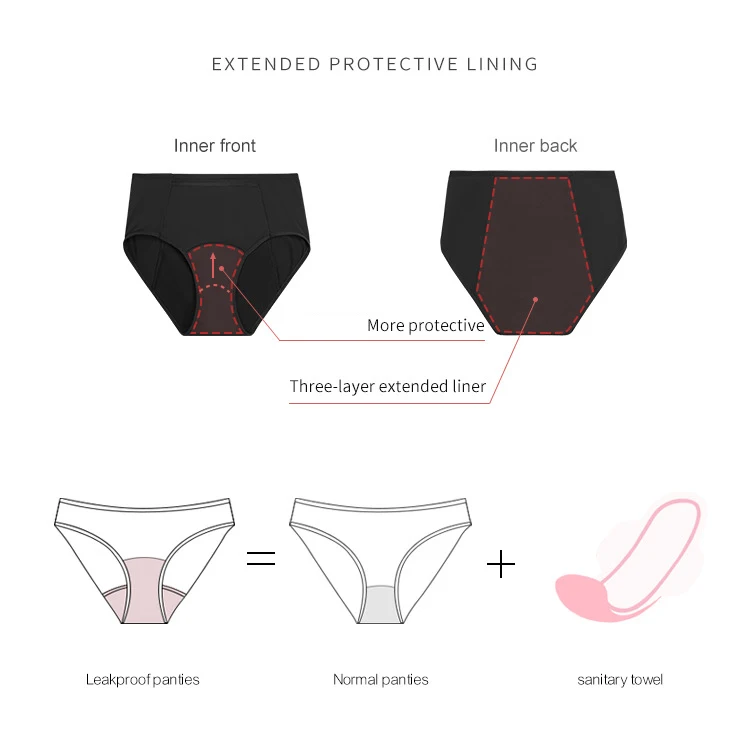 Ladies Leak Proof Menstrual Period Panty Women Seamless 4 Layer Physiological Period Panties 8685