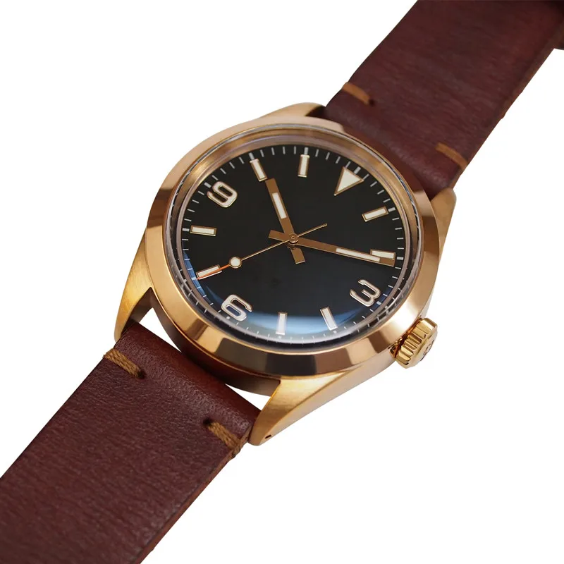 Bronze Watch case for Men with Domed Sapphire Crystal Japan Automatic Watches