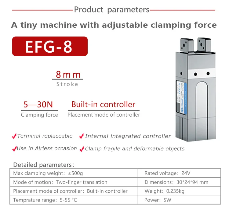 Hand Gripper Fingers Robotic Arm Soft Clamping Flexible Electric Robot Gripper With Servo Motor