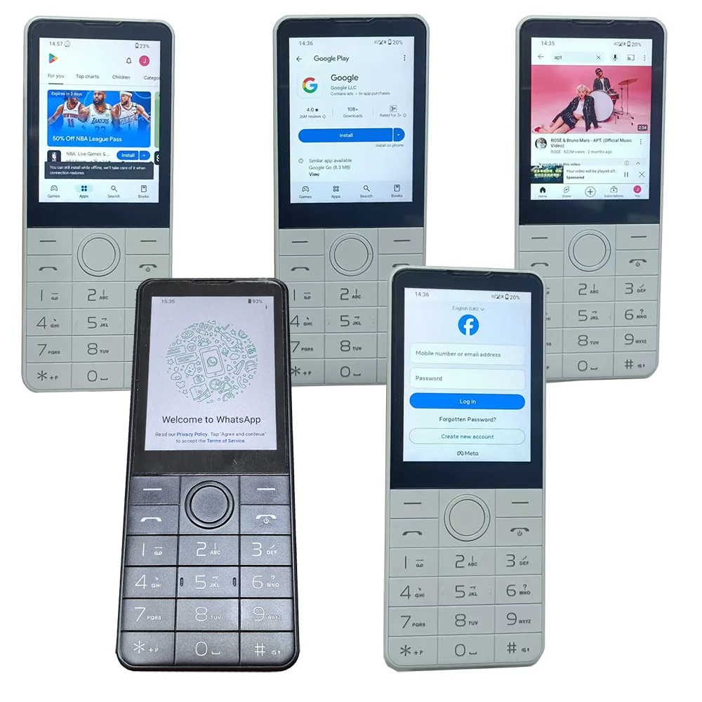 Wholesale Dual Sim Touch Screen Smart Button Smartphone Feature Phones 4G Mobile Android Keypad Phone With Whatsapp