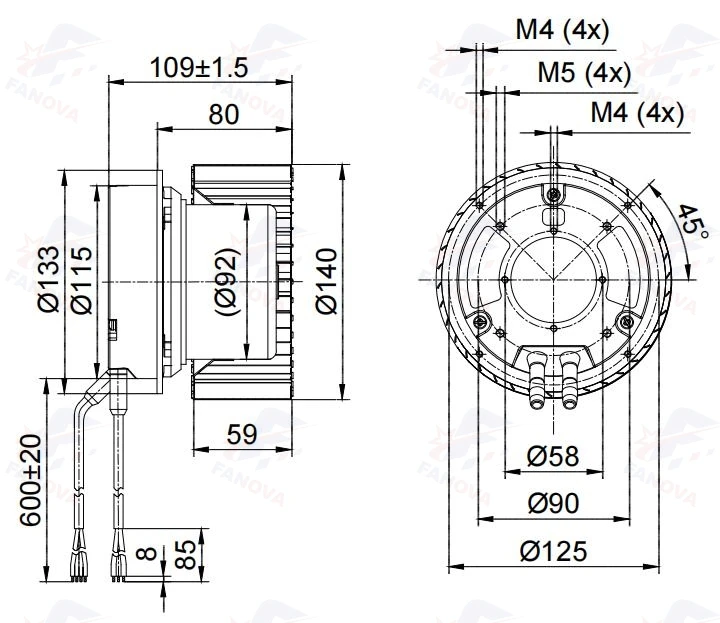 Centrifugal Fan, 230V, 140mm - detail 18