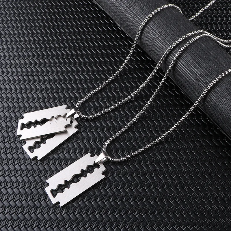 JY Men's Jewelry Cool Shaver Necklace Creative Stainless Steel