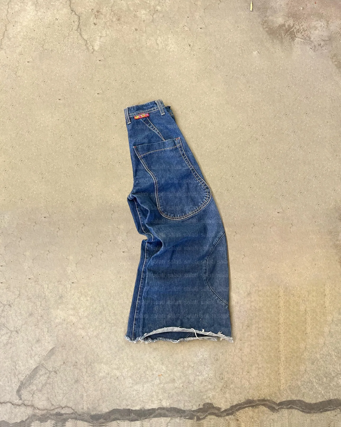 Custom Men's Two-Piece Streetwear Hip Pop Outfit Oversized Cotton Flared Denim Pants With Vintage Print Matched Jeans Jacket gallery 3