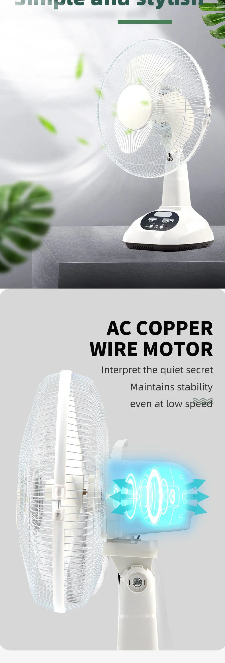 12 Inch 14 Inch Portable Rechargeable Fan Solar Standing Fan Powered