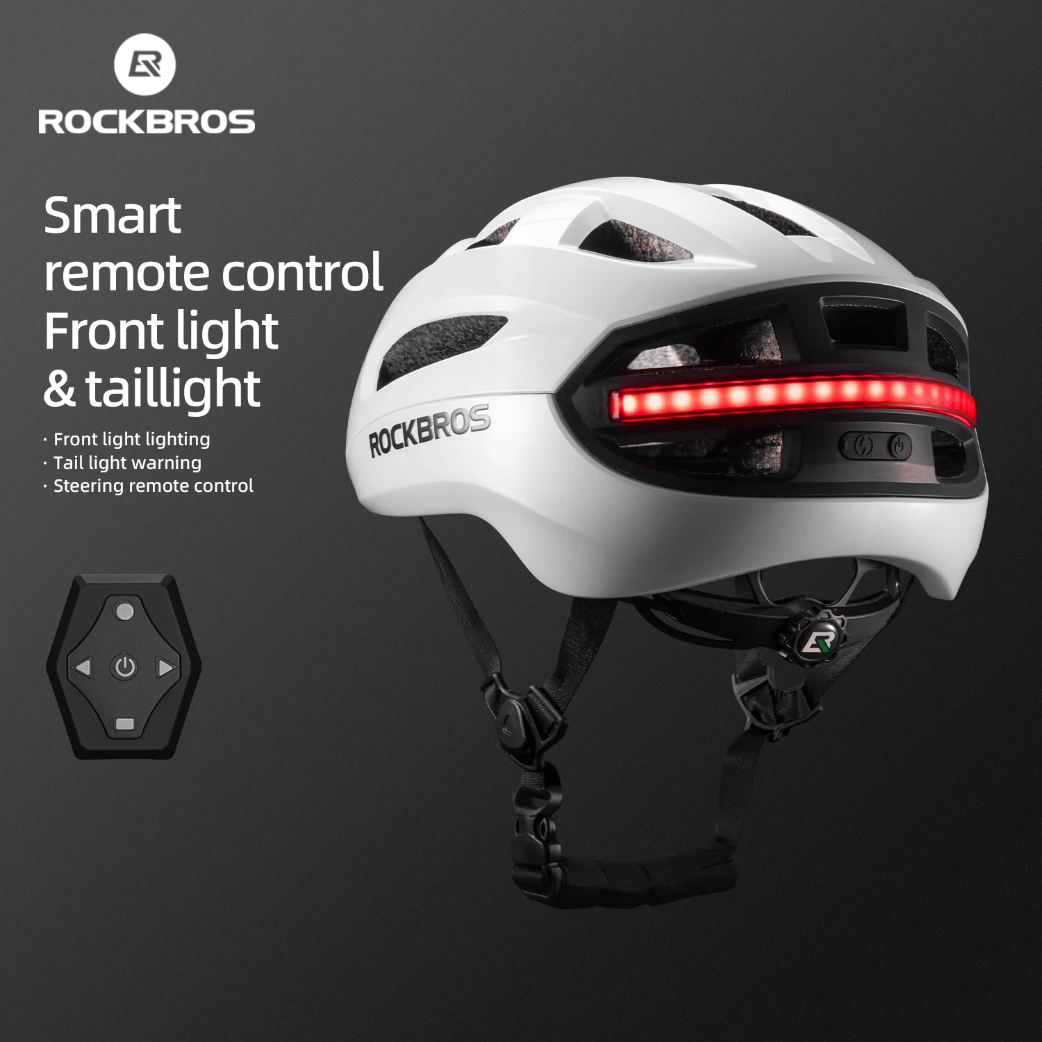 ROCKBROS Helmet with Lights & Remote Control