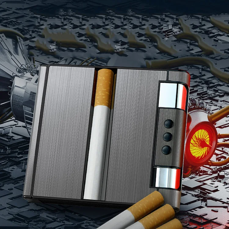 2023 Wholesale Cigarette Box with Lighter USB Rechargeable Cigarette Lighter