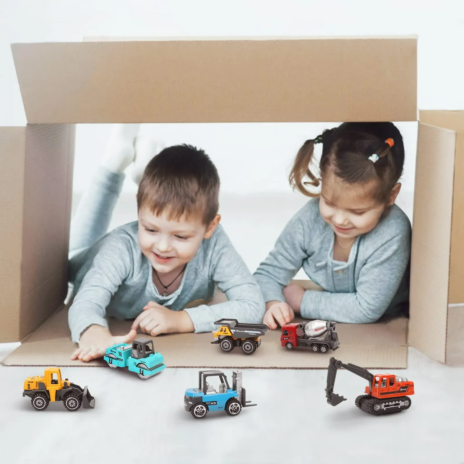 Cheap Diecast Car 1/64 Scale Construction Toys Vehicles Engineering Excavators Dozer Diecast Toy Dump Truck Toys