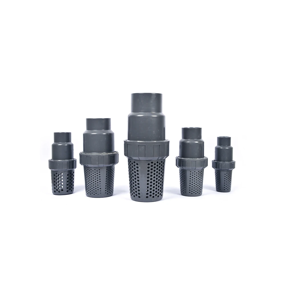 Manufacturing UPVC Foot Valves Grey UPVC Plastic Ball foot Valves For Pipe fittingsUPVC PIPE UPVC VALVE UPVC PIPE FITTING