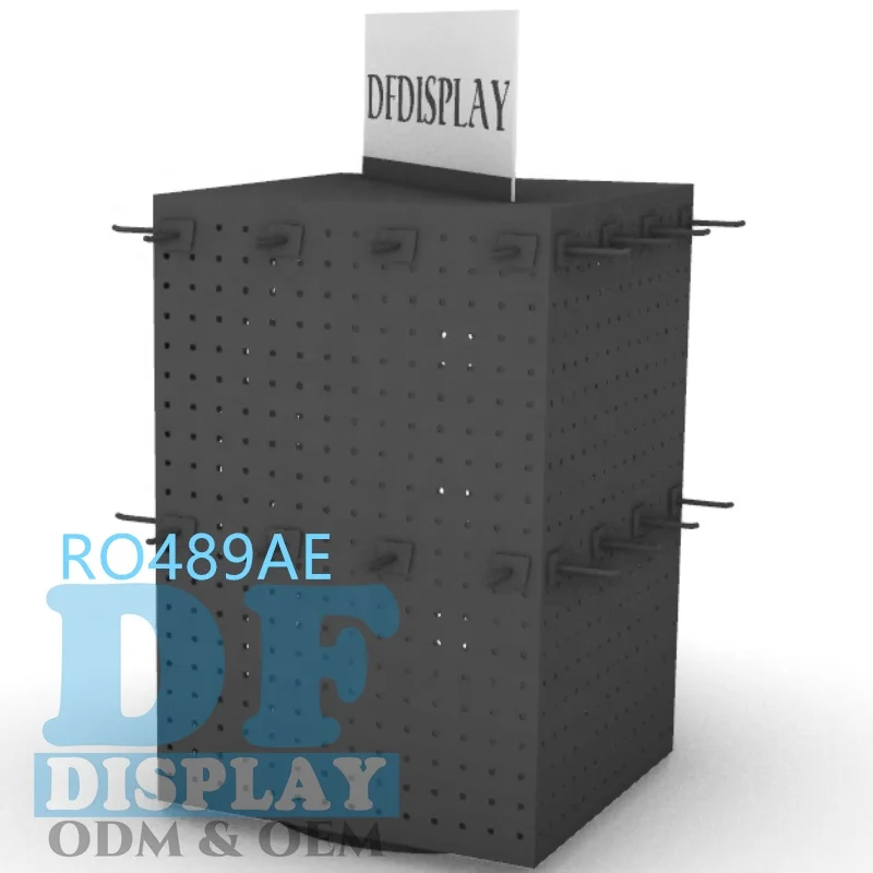 Retail Display Racks Rotating Countertop Display Kit With Peg Hooks