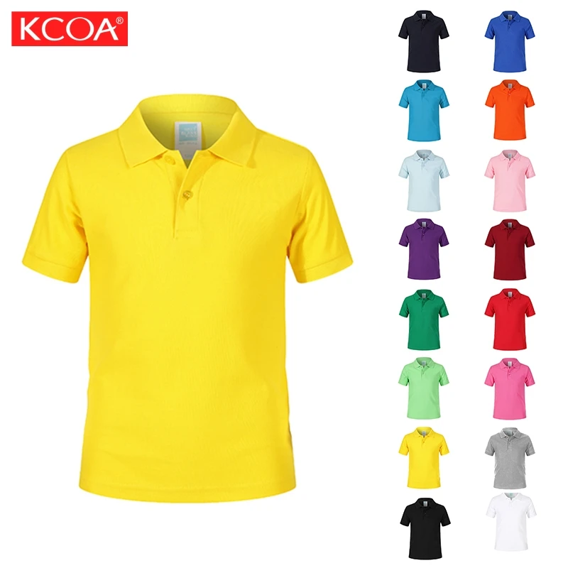 Wholesale High Quality 100%Cotton Child's Polo Shirt Custom Logo Plain Blank Kids Polo Shirt