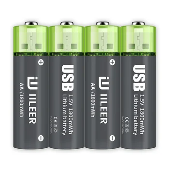 USB Rechargeable lithium battery 1.5V 1500mWh Large Capacity Lithium Battery Constant Voltage Fast Charge