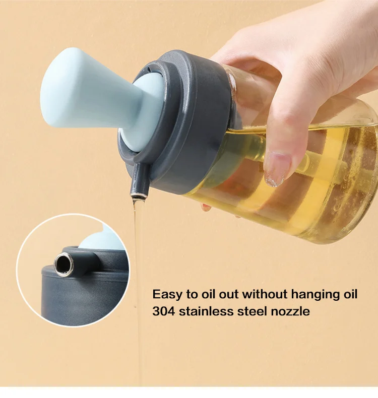 small Kitchen Cooking Glass Olive Oil Dispenser Bottle With Silicone Brush 2 In 1 Oil and Vinegar Bottle With barbecue Brush
