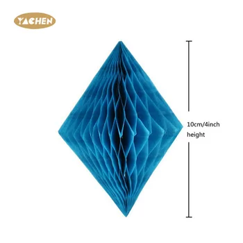 Yachen Event Hanging Paper Crafts Diamond Shape Tissue Paper Honeycomb Ball Decoration Honeycomb Decor
