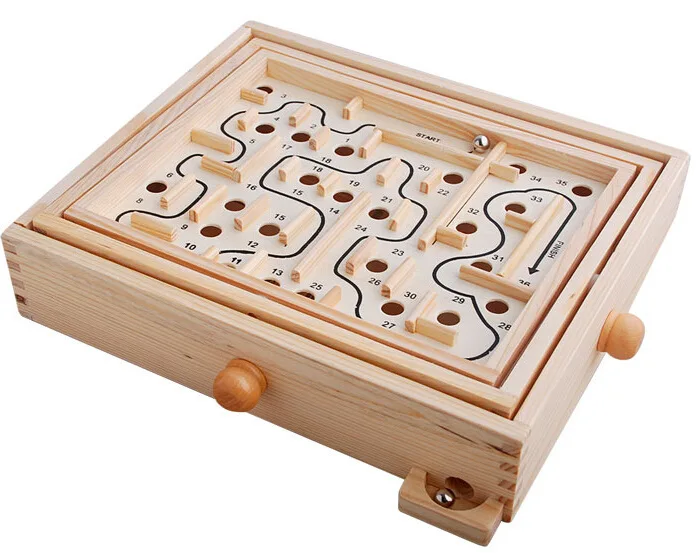 Wooden Maze Toy Board Game Play Set Puzzle Toys