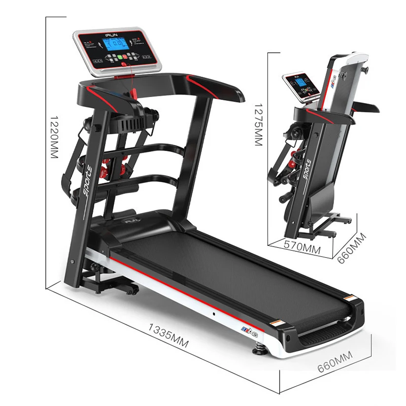 2023 модернизированная модель дома многофункциональная беговая дорожка для фитнеса с гантелями и функцией