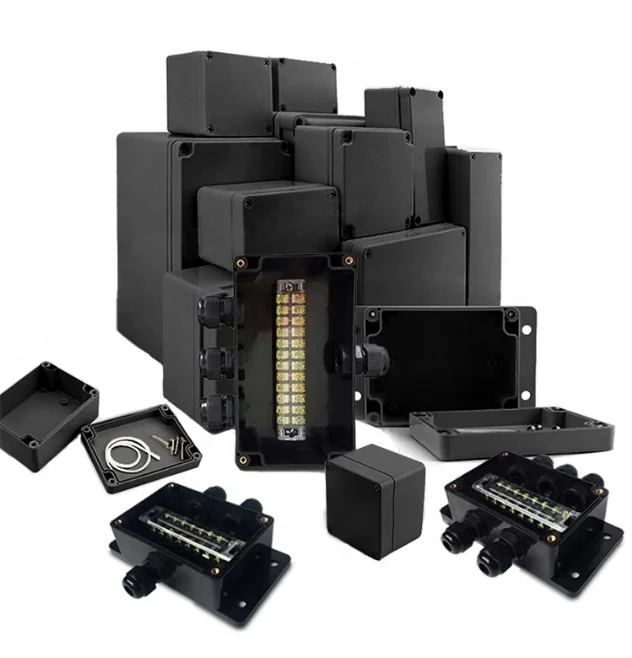 Outdoor Waterproof Electrical Enclosure Instrument Case Housing Black Project Plastic Connection Electronic Junction Box