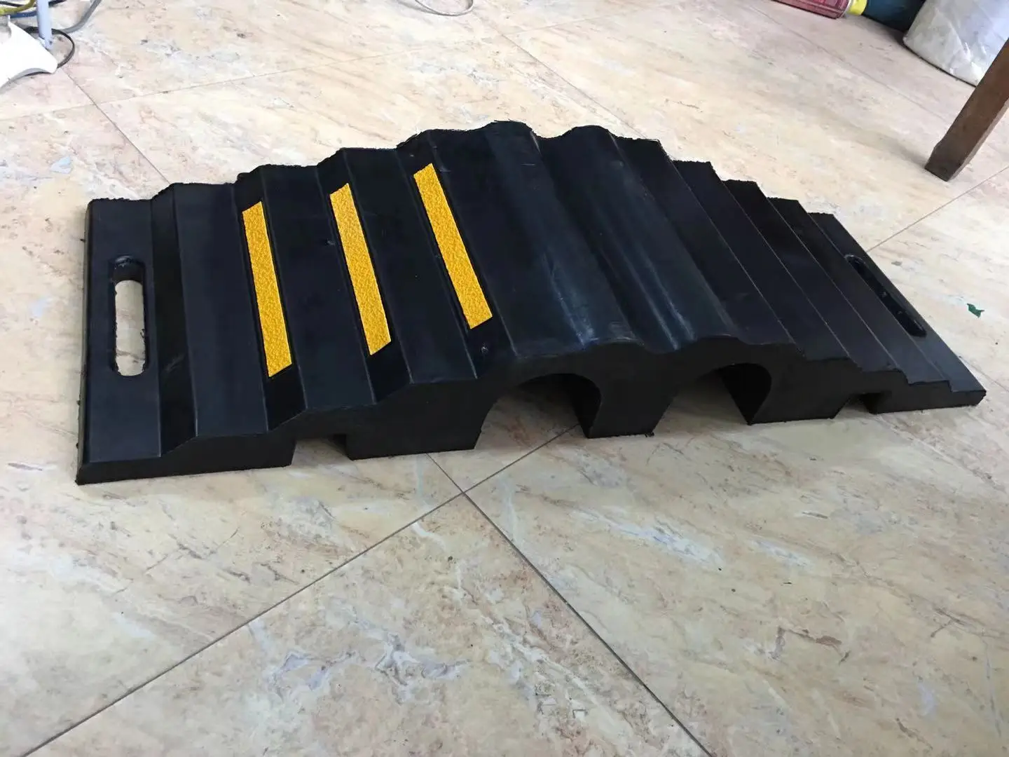 OEM Factory Speed Bump Car Cable Cover 2 Channels in Yellow and Black details