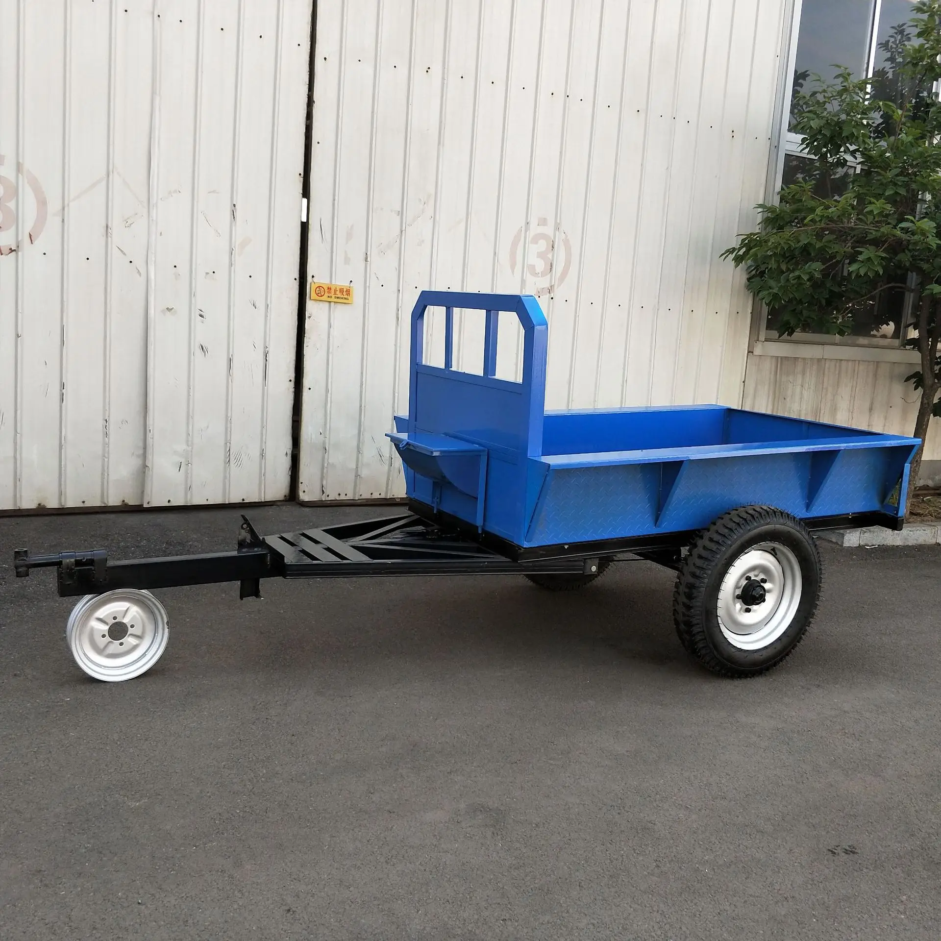 Small 20hp 22hp diesel powered steering transport walking tractor with trailer for sale
