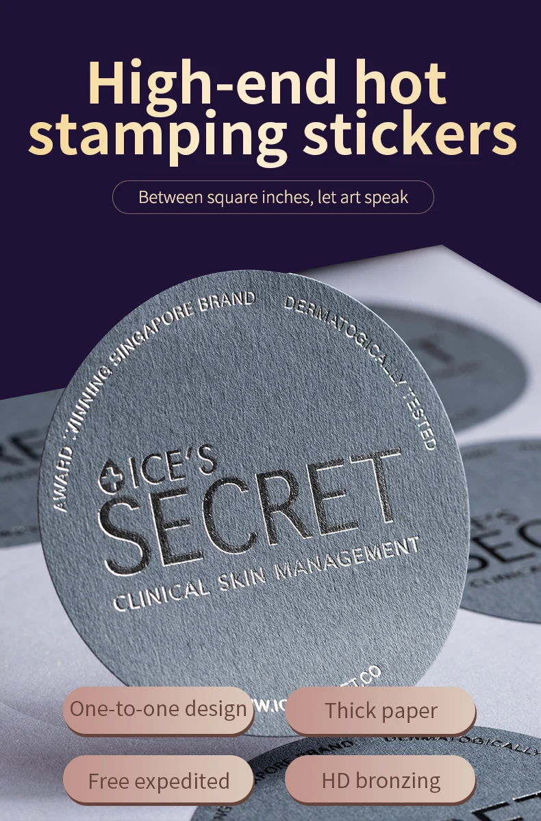 High Quality Custom Logo Stickers The Special Texture Embossed Self ...