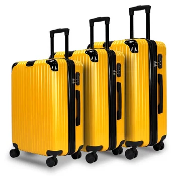 Luxury design ABS PC suitcase trolley 3pcs luggage hard shell trolley luggage waterproof suitcase set with large capacity