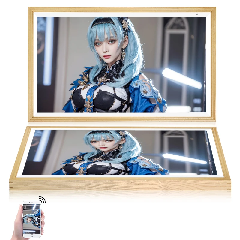 Art Screen Sex Digital Photo Frame Video Wifi/bt Wall Mount Electronic NFT Made in China GPX Lcd Wooden Frame FCC 1920*1080