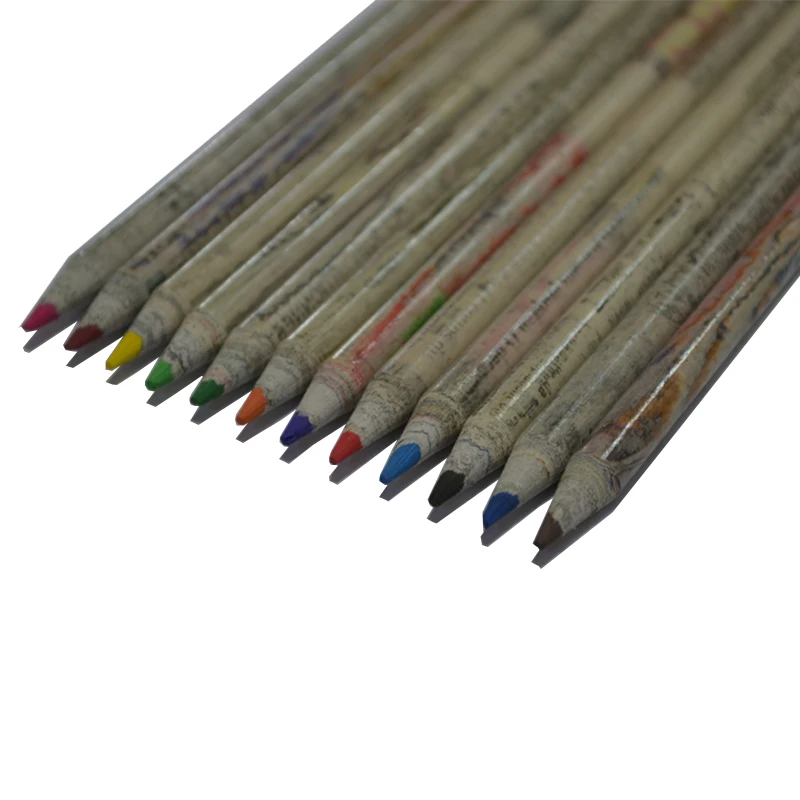 English Newspaper Pencil 12 color Domed End