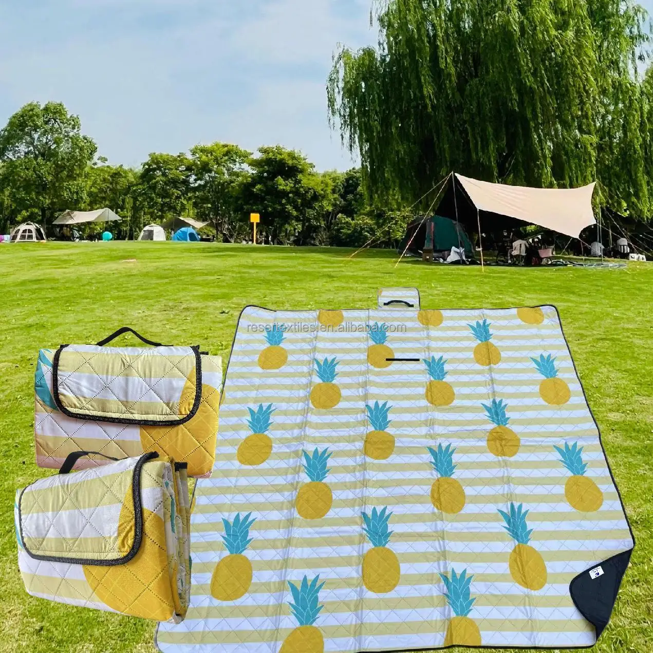 Custom Logo Waterproof Lightweight Portable High Quality Ultrasonic Jumbo Size Aluminum Foil Mat Outdoor Sports Camping Picnics