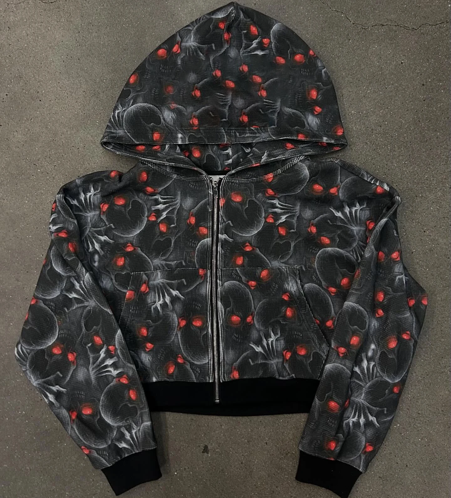 Camo Color Heavyweight Acid Wash Overall Printing Oversize Zipper Boxy Cropped Street Wear Casual French Terry Hoodies Men gallery 3