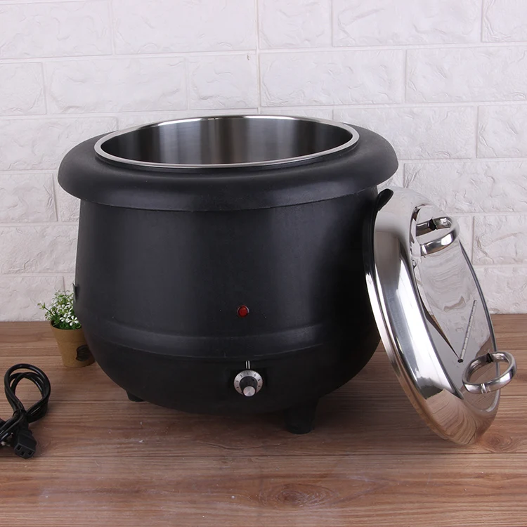 13 Liter Hotel Buffet Electric Soup Warmer Stainless Steel Food Warmer Electric Heating Food Soup Pot_1