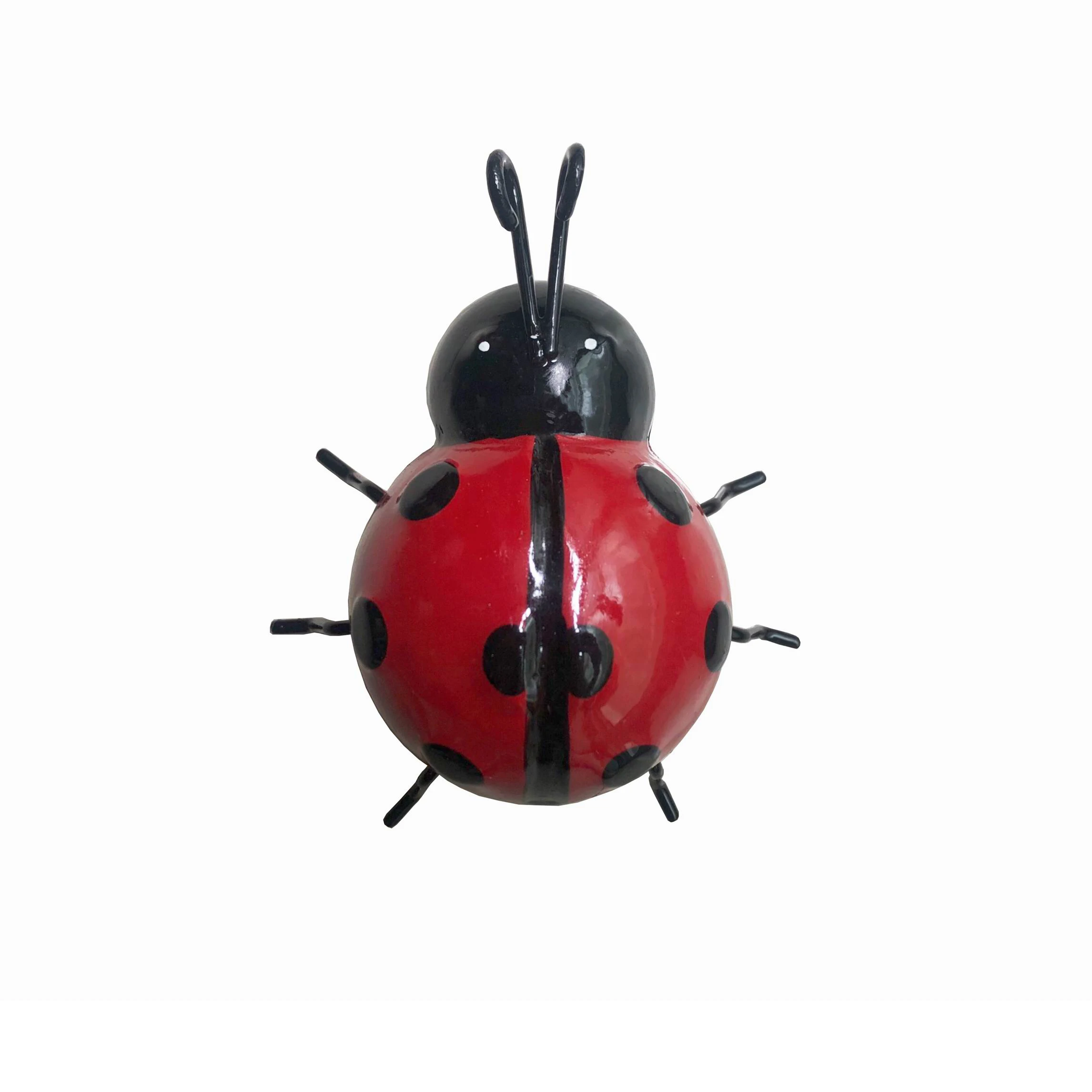 Red Metal Ladybug figurine Multi-color