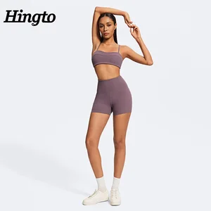 Recycled Yoga Set Woman Slim Back Sports Bra and High Waist Tight Fit Shorts Sets Sport Clothes Woman Activewear Manufacturers