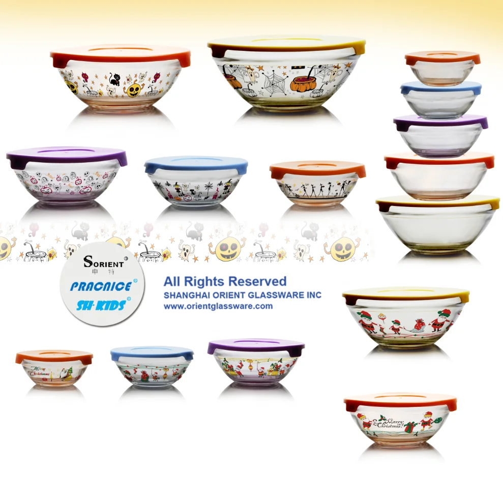 Hot Sale Glass Salad Bowl Set High Quality 5pcs Glass Bowl With Lid Glass Fruit Bowl Set Buy 7826