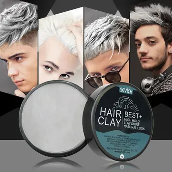 プロ仕様オーガニック蜜蝋マットヘアファイバークレイポマード（白い